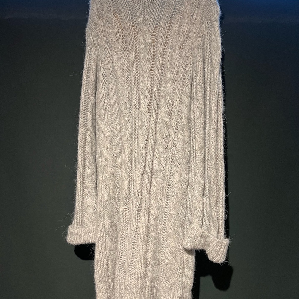 Michael Kors Women's Cable Knit Cowl Sweater - Light Gray